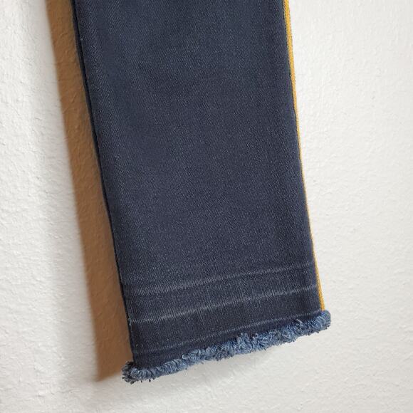 Veronica Beard Debbie 10" Skinny Side Stripe Jeans Dark Slate Wash Size 25 - Picture 6 of 12